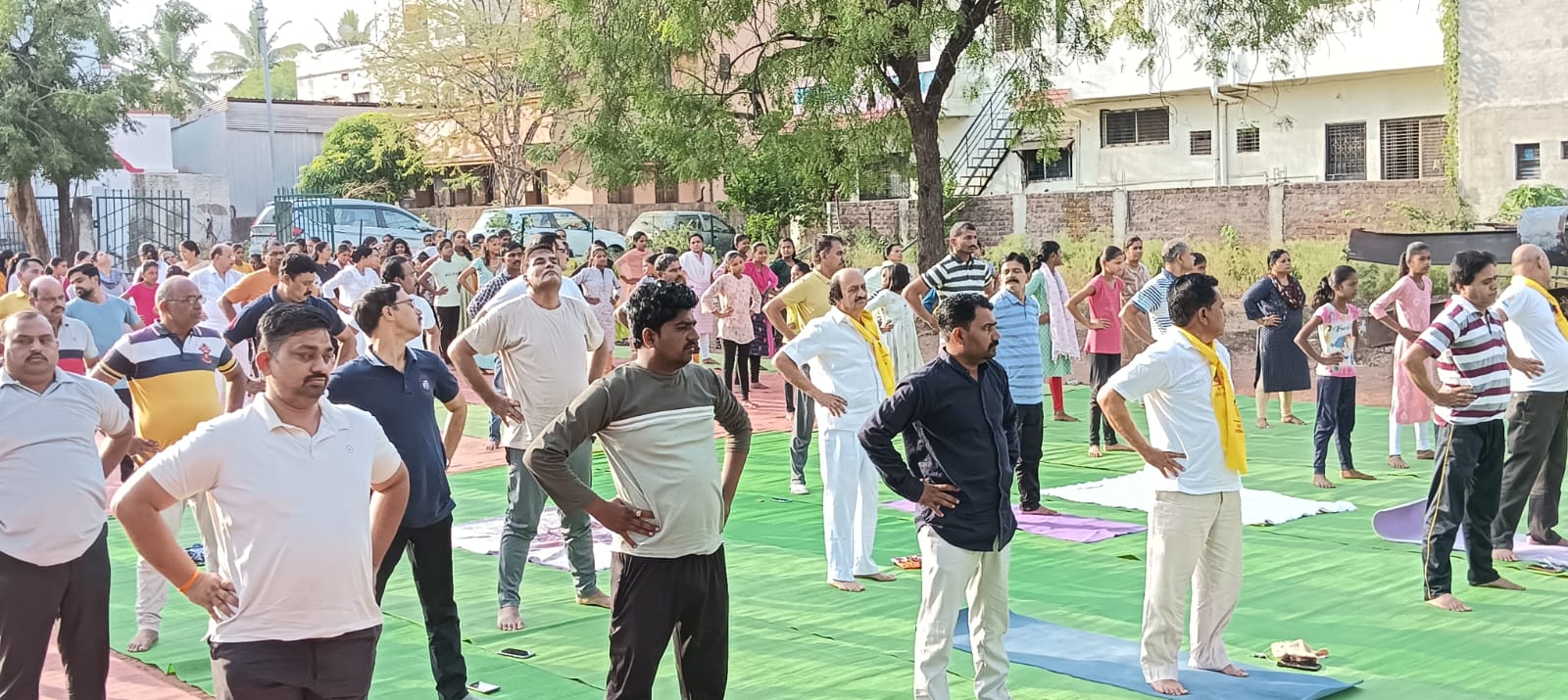 Yoga camp at Karmala on behalf of BJP and Patanjali Yoga Committee