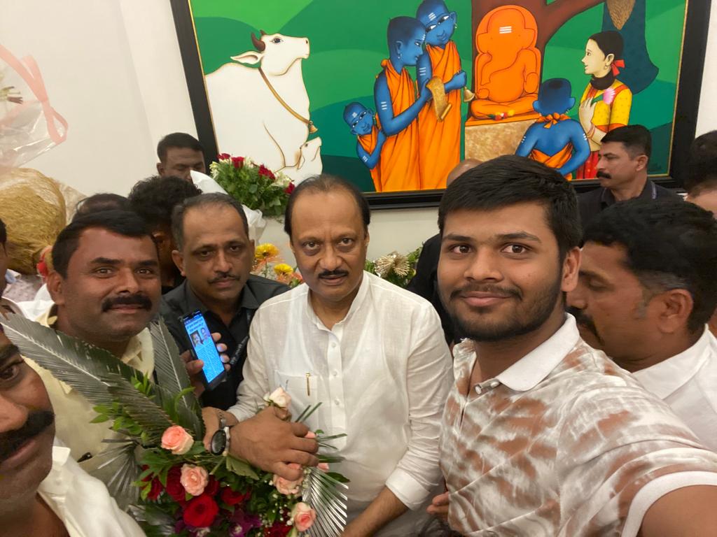 MLA Sanjay Shinde supporters from Karmala met Deputy Chief Minister Ajit Pawar