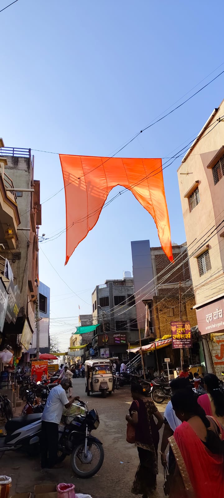 In the wake of the inauguration ceremony of the Ram Mandir in Ayodhya the saffron flag was in the Subhash Chowk in Karmala