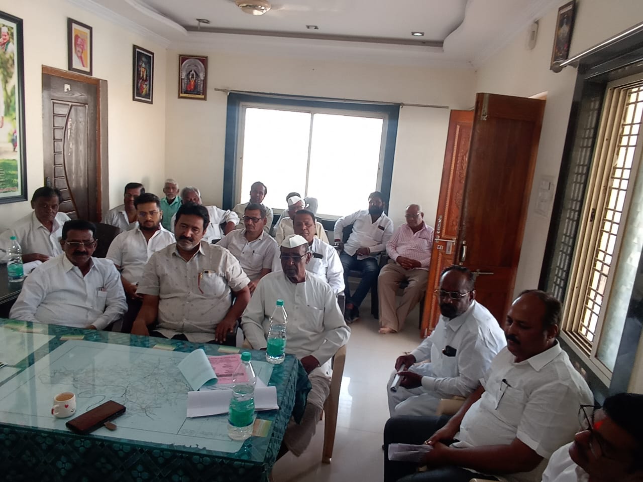 Meeting at the office of MLA Sanjay Shinde for the election of Solapur District Labor Society