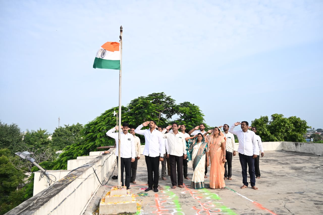 Flag Hoisting by Deputy Chairman Shaileja Meher in Karmala Bazar Committee